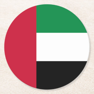 United Arab Emirates Flag Round Paper Coaster