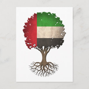 United Arab Emirates Flag Tree of Life Customizabl Postcard