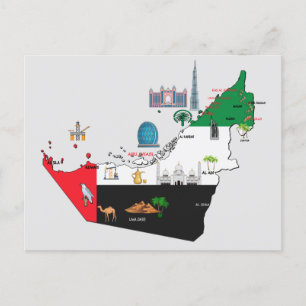 United Arab Emirates map Postcard