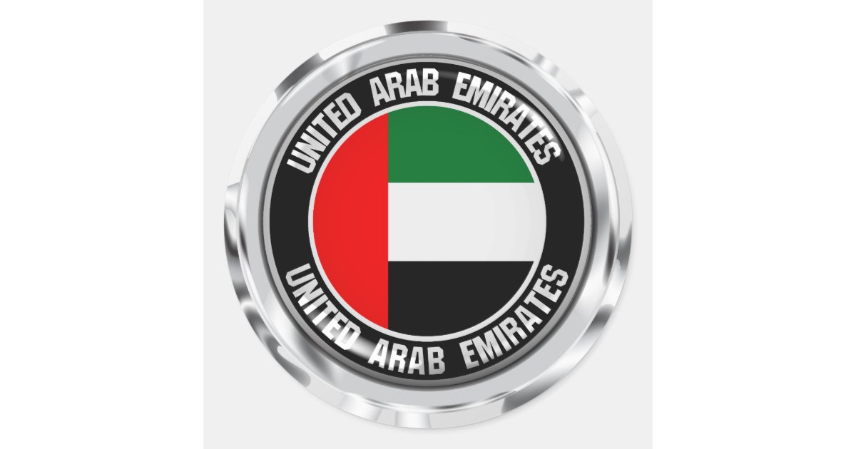 United Arab Emirates Round Emblem Classic Round Sticker | Zazzle