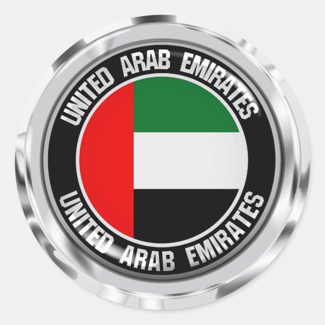 United Arab Emirates Round Emblem Classic Round Sticker (Front)