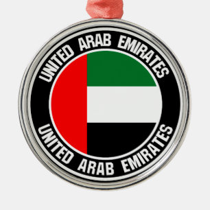 United Arab Emirates Round Emblem Metal Tree Decoration