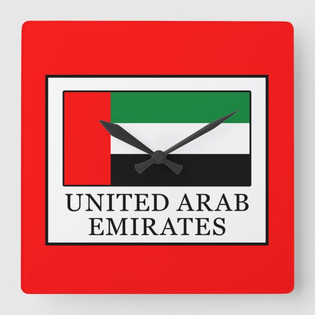 United Arab Emirates Square Wall Clock (Front)