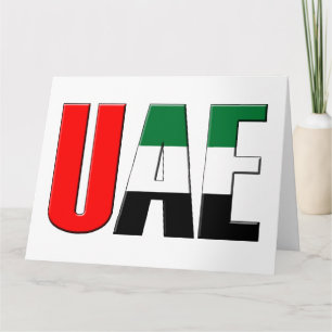 United Arab Emirates UAE Flag Colours Typography Card