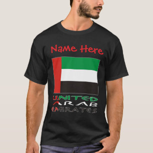 United Arab Emirates UAE Flag Red Personalise Name T-Shirt