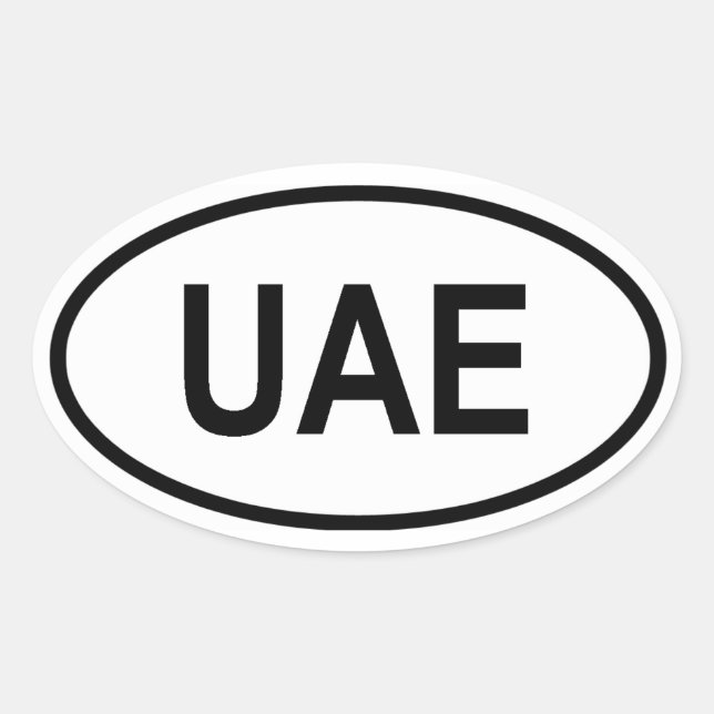United Arab Emirates "UAE" Oval Sticker (Front)
