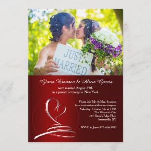 United At Last Photo Post Wedding Invitation