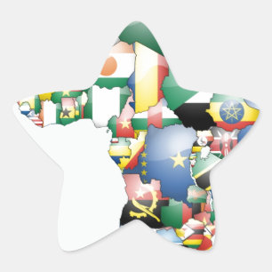 United by Colours: A Celebration of Africa in Flag Star Sticker