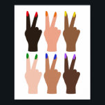 United Diversity Peace Signs Rainbow Colours<br><div class="desc">United Diversity Peace Signs Rainbow Colours</div>