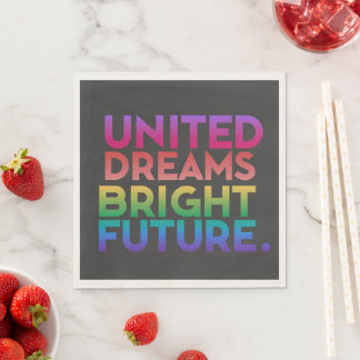 United dreams bright future napkin