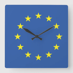 United Europe Flag Square Wall Clock