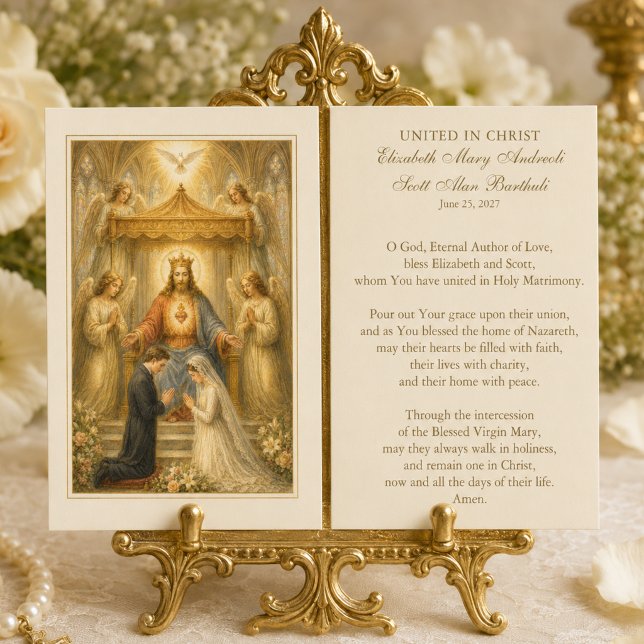 United in Christ Catholic Wedding Prayer Card (Creator Uploaded)
