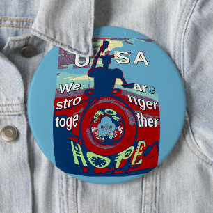 United in Hope: Stronger Together - USA Art Print 6 Cm Round Badge