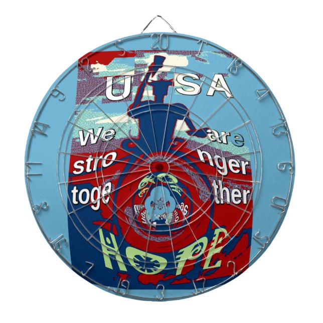 United in Hope: Stronger Together - USA Art Print  Dartboard (Front)