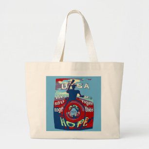 United in Hope: Stronger Together - USA Art Print  Large Tote Bag