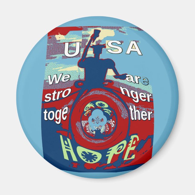 United in Hope: Stronger Together - USA Art Print  Magnet (Front)