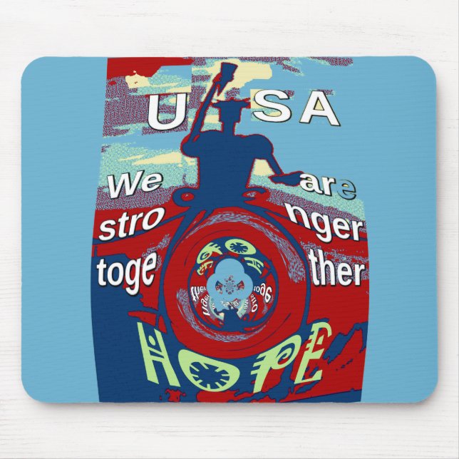 United in Hope: Stronger Together - USA Art Print  Mouse Mat (Front)