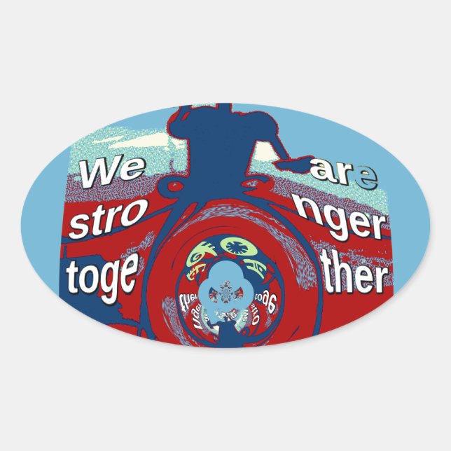 United in Hope: Stronger Together - USA Art Print  Oval Sticker (Front)