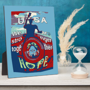 United in Hope: Stronger Together - USA Art Print  Plaque