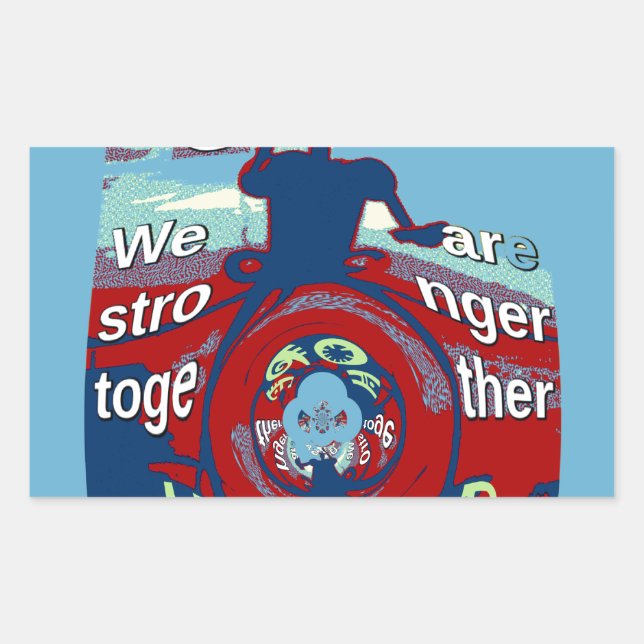 United in Hope: Stronger Together - USA Art Print  Rectangular Sticker (Front)