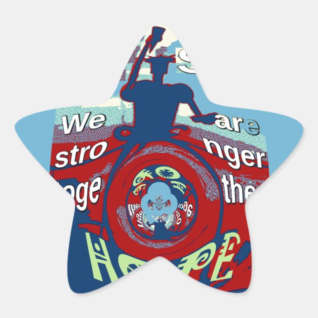 United in Hope: Stronger Together - USA Art Print  Star Sticker (Front)