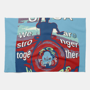 United in Hope: Stronger Together - USA Art Print  Tea Towel