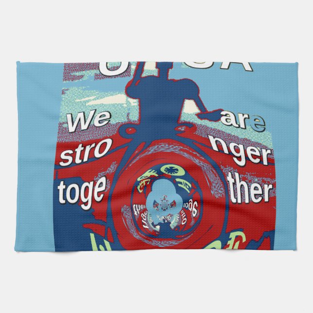 United in Hope: Stronger Together - USA Art Print  Tea Towel (Horizontal)