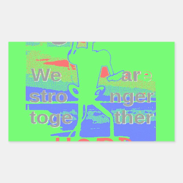 United in Hope: Stronger Together - Vibrant USA  Rectangular Sticker (Front)