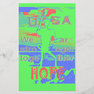 United in Hope: Stronger Together - Vibrant USA   Stationery