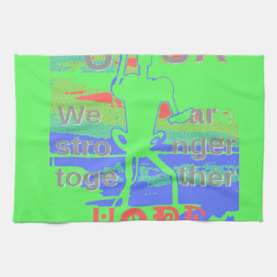 United in Hope: Stronger Together - Vibrant USA  Tea Towel