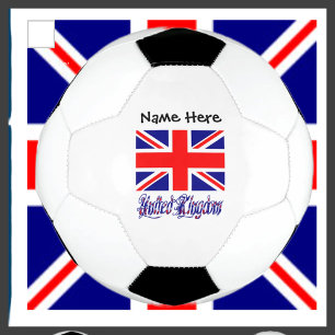 United Kingdom and British Flag with Your Name Soc Football