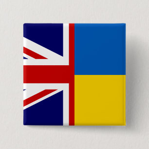United Kingdom and Ukraine Together 15 Cm Square Badge
