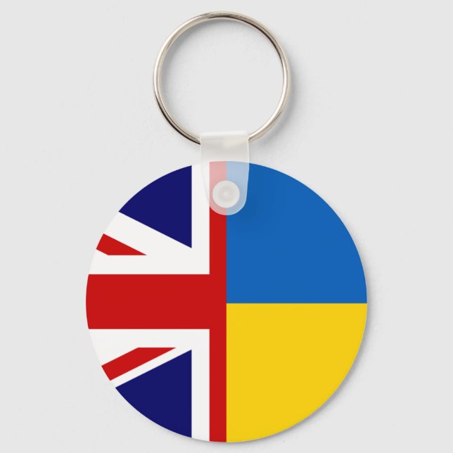 United Kingdom and Ukraine Together  Key Ring (Front)