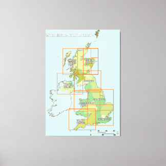 United Kingdom aviation chart Canvas Print