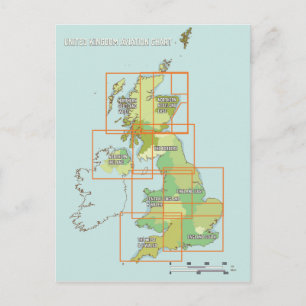 United Kingdom aviation chart Postcard