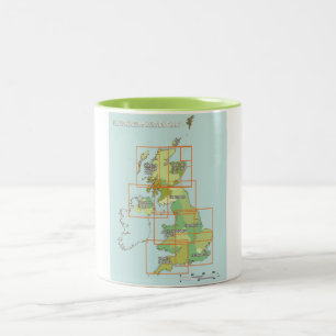 United Kingdom aviation chart Two-Tone Coffee Mug