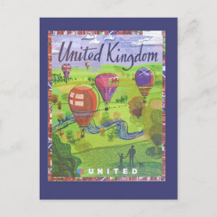 United Kingdom Balloon Travel Postcard