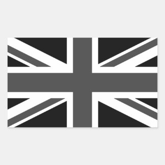 United Kingdom: Black Union Jack Rectangular Sticker