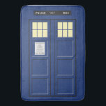 United Kingdom - Blue Police Public Call Box 1 Bath Mat<br><div class="desc">Costume design by EDDA Froehlich. It's for Whovians, England, science fiction nerds, Blue Police Public Call Box and Doctor lovers. A perfect gift as an expression of thanks, surprise just for fun or for birthday, Christmas and other special days. Have fun and enjoy this Blue Police Public Call Box costume...</div>