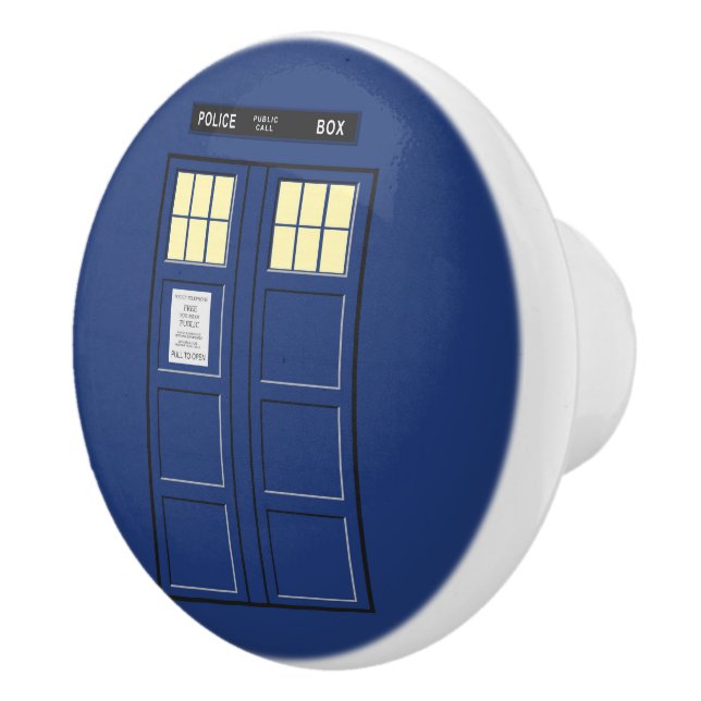 United Kingdom - Blue Police Public Call Box 1 Ceramic Knob (Right)