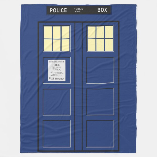 United Kingdom - Blue Police Public Call Box 1 Fleece Blanket (Front)