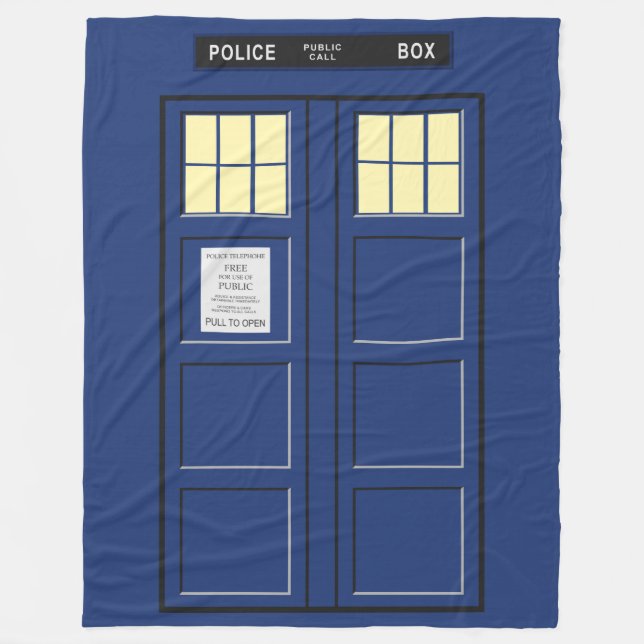 United Kingdom - Blue Police Public Call Box 1 Fleece Blanket (Front)