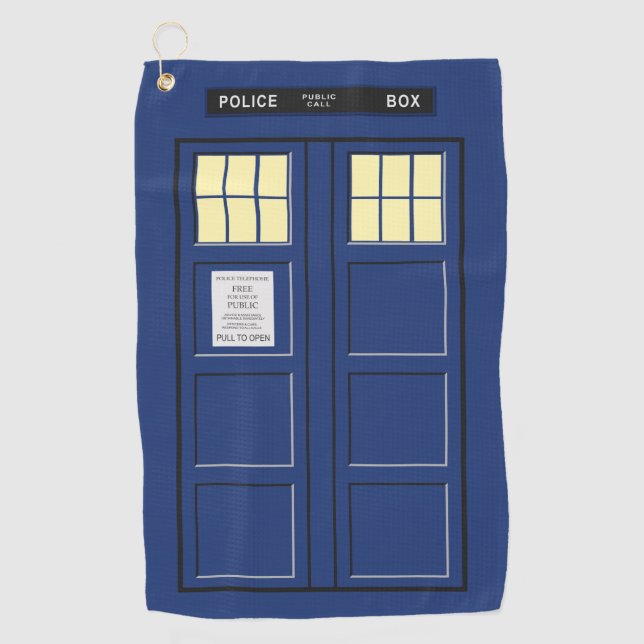 United Kingdom - Blue Police Public Call Box 1 Golf Towel (Front)