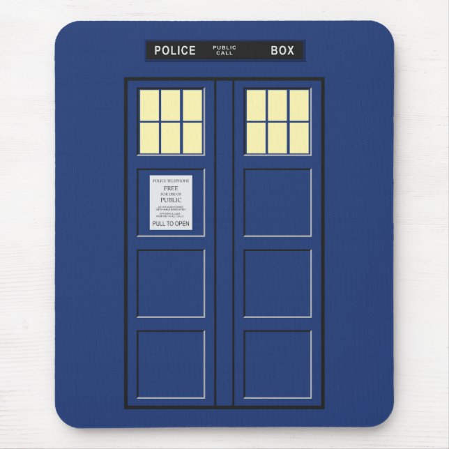 United Kingdom - Blue Police Public Call Box 1 Mouse Mat (Front)