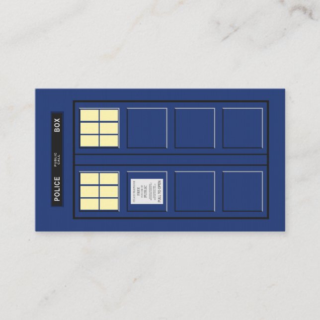United Kingdom - Blue Police Public Call Box 1 Place Card (Front)