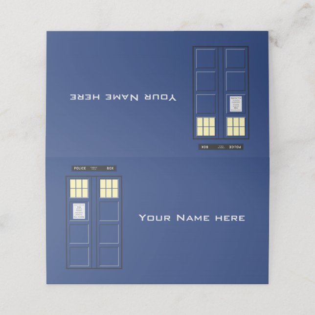 United Kingdom - Blue Police Public Call Box 1 Place Card (Outside Unfolded)