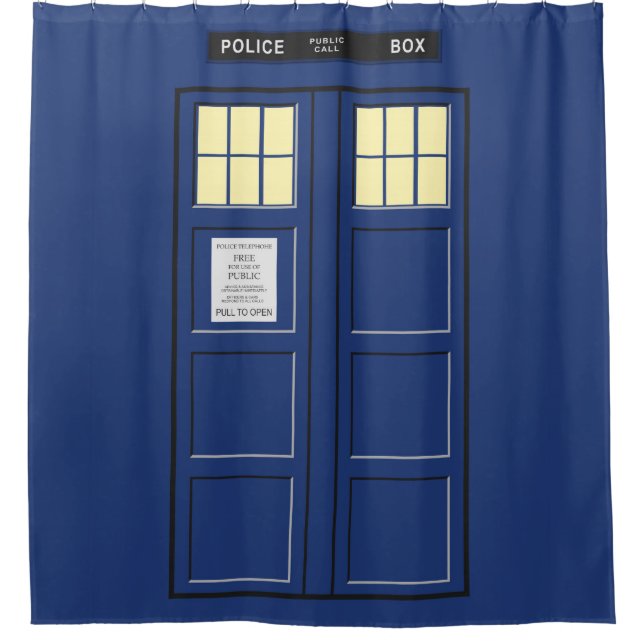 United Kingdom - Blue Police Public Call Box 1 Shower Curtain (Front)