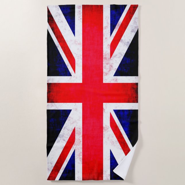 United Kingdom British England Flag Beach Towel (Front)