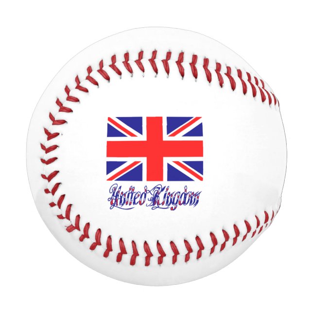 United Kingdom British Flag Black Personalisation  Baseball (Front Left)
