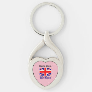 United Kingdom British Flag Black Personalisation Key Ring